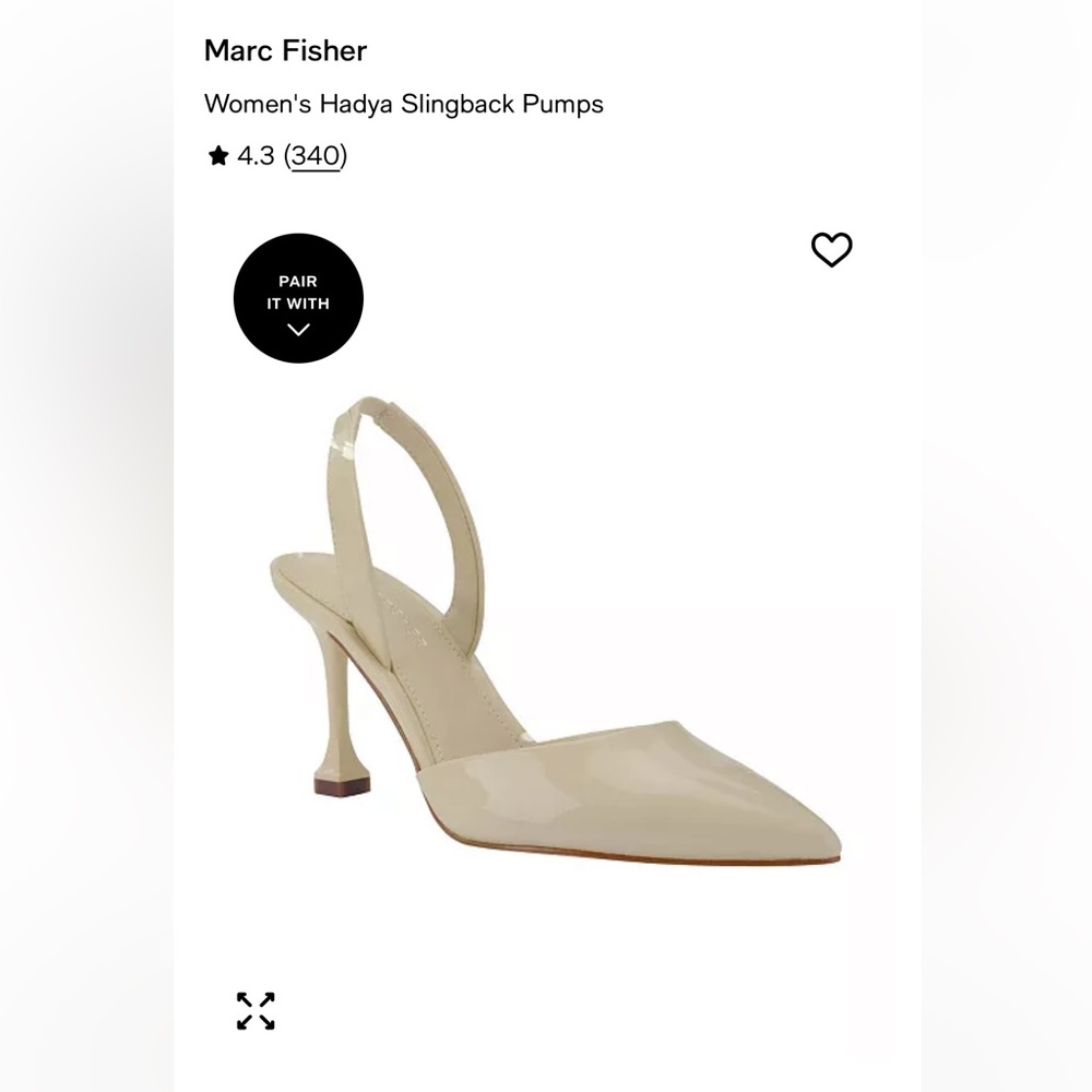 Marc Fisher NWOT Slingback Heels in Malted Milk Patent